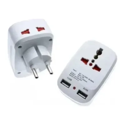 Ադապտր 2 տեղ + USB 2 տեղ սպիտակ (112493)